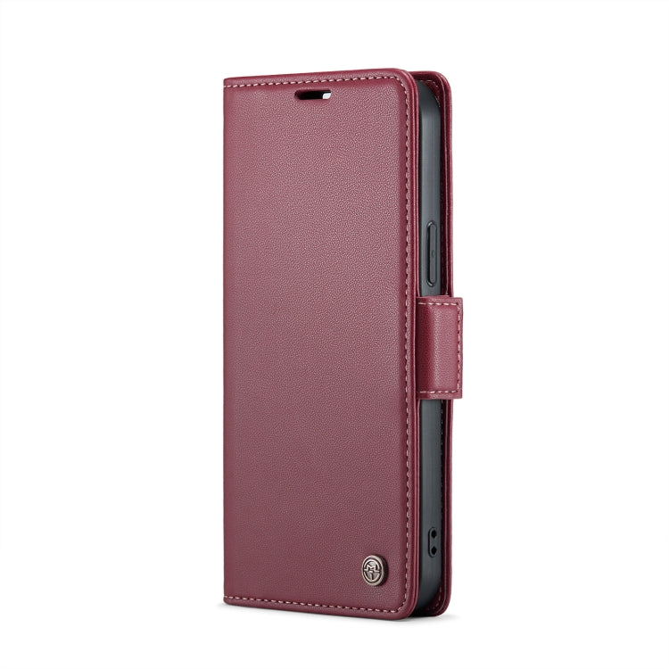 For iPhone 12 / 12 Pro CaseMe 023 Butterfly Buckle Litchi Texture RFID Anti-theft Leather Phone Case(Wine Red) - iPhone 12 / 12 Pro Cases by CaseMe | Online Shopping South Africa | PMC Jewellery