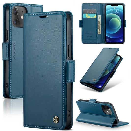For iPhone 12 mini CaseMe 023 Butterfly Buckle Litchi Texture RFID Anti-theft Leather Phone Case(Blue) - iPhone 12 mini Cases by CaseMe | Online Shopping South Africa | PMC Jewellery