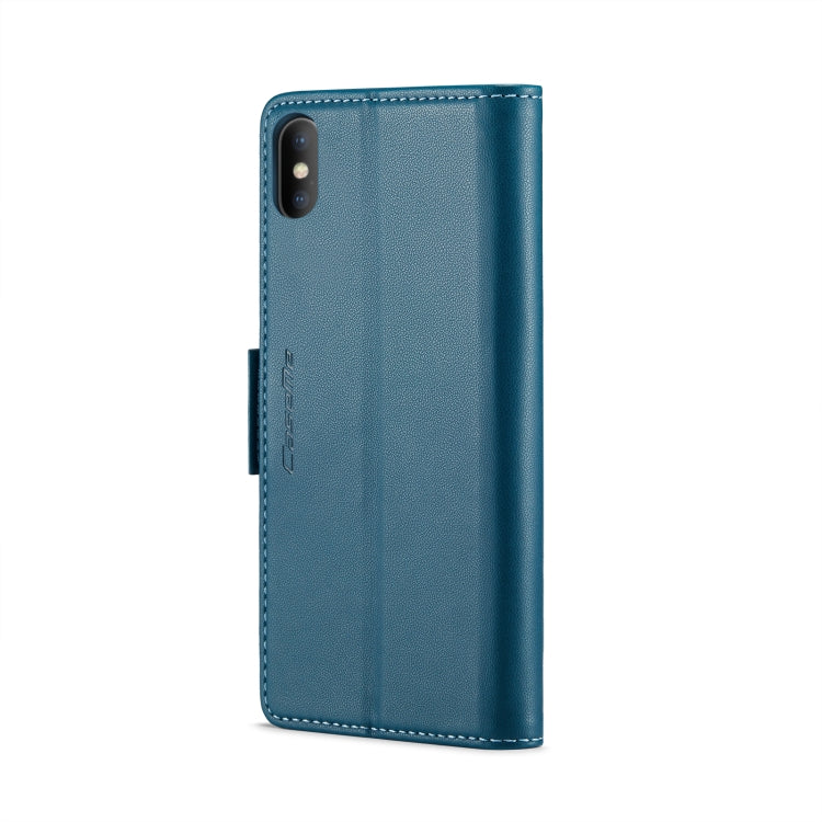 For iPhone XS Max CaseMe 023 Butterfly Buckle Litchi Texture RFID Anti-theft Leather Phone Case(Blue) - More iPhone Cases by CaseMe | Online Shopping South Africa | PMC Jewellery