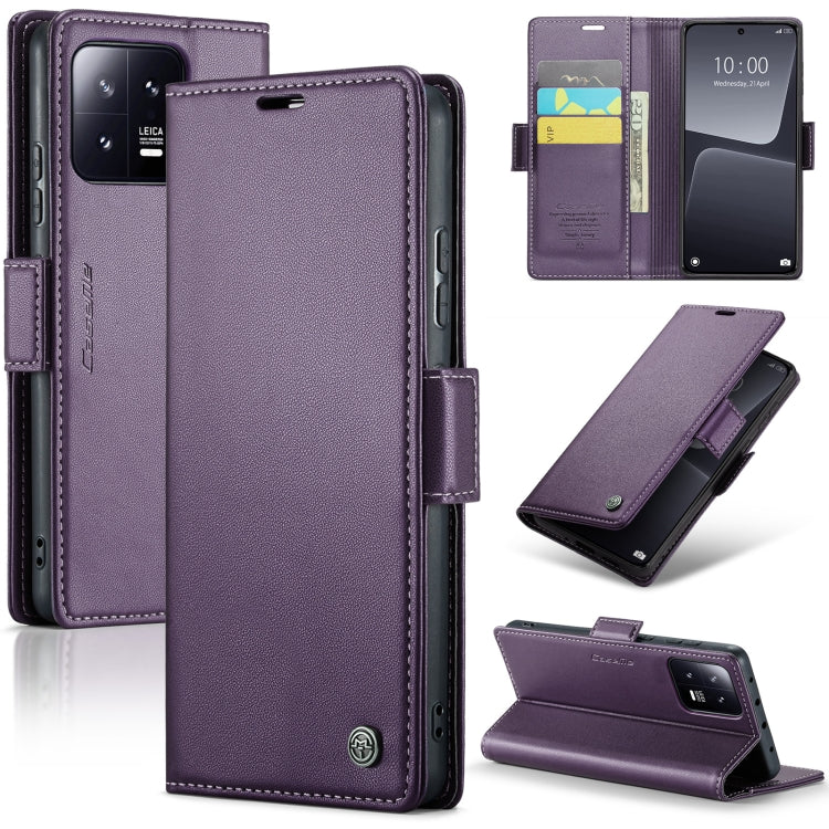 For Xiaomi 13 CaseMe 023 Butterfly Buckle Litchi Texture RFID Anti-theft Leather Phone Case(Pearly Purple) - 13 Cases by CaseMe | Online Shopping South Africa | PMC Jewellery