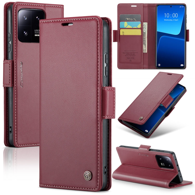 For Xiaomi 13 Pro CaseMe 023 Butterfly Buckle Litchi Texture RFID Anti-theft Leather Phone Case(Wine Red) - 13 Pro Cases by CaseMe | Online Shopping South Africa | PMC Jewellery