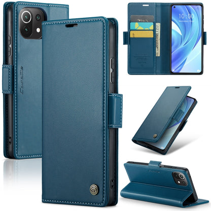 For Xiaomi Mi 11 Lite CaseMe 023 Butterfly Buckle Litchi Texture RFID Anti-theft Leather Phone Case(Blue) - Xiaomi Cases by CaseMe | Online Shopping South Africa | PMC Jewellery