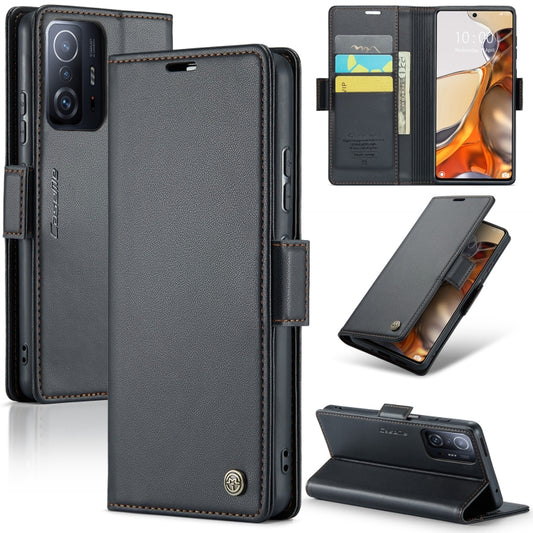 For Xiaomi 11T / 11T Pro CaseMe 023 Butterfly Buckle Litchi Texture RFID Anti-theft Leather Phone Case(Black) - Xiaomi Cases by CaseMe | Online Shopping South Africa | PMC Jewellery