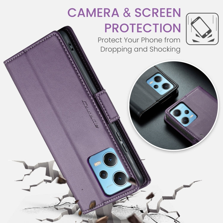 For Xiaomi Poco X5 5G/Redmi Note 12 5G Global CaseMe 023 Butterfly Buckle Litchi Texture RFID Anti-theft Leather Phone Case(Pearly Purple) - Xiaomi Cases by CaseMe | Online Shopping South Africa | PMC Jewellery