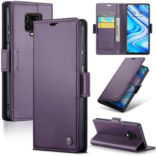 For Xiaomi Redmi Note 9S/Note 9 Pro/Note 9 Pro Max CaseMe 023 Butterfly Buckle Litchi Texture RFID Anti-theft Leather Phone Case(Pearly Purple) - Xiaomi Cases by CaseMe | Online Shopping South Africa | PMC Jewellery
