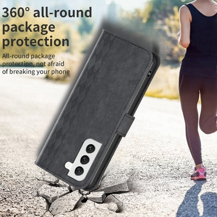 For Samsung Galaxy S22+ 5G Plaid Embossed Leather Phone Case(Black) - free shipping - PMC TechLife - Order now!