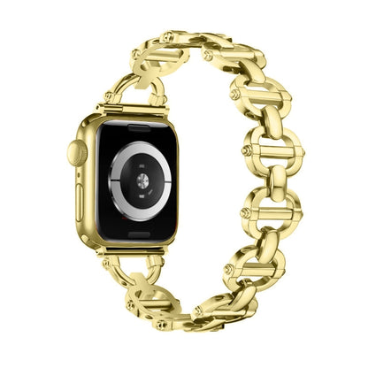 Ladder Buckle Metal Watch Band For Apple Watch Ultra 49mm(Gold) - Watch Bands by PMC Jewellery | Online Shopping South Africa | PMC Jewellery