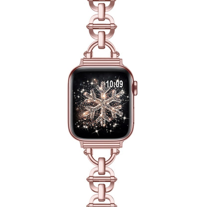 Ladder Buckle Metal Watch Band For Apple Watch 7 41mm(Pink) - Watch Bands by PMC Jewellery | Online Shopping South Africa | PMC Jewellery