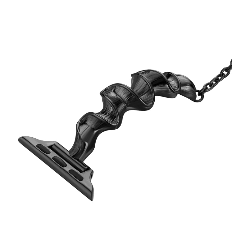Ribbon Wave Metal Watch Band For Apple Watch 3 42mm(Black) - Watch Bands by PMC TechLife | Online Shopping South Africa | PMC TechLife