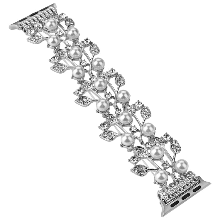 Four-leaf Bead Metal Watch Band For Apple Watch 2 38mm(Silver) - Watch Bands by PMC TechLife | Online Shopping South Africa | PMC TechLife