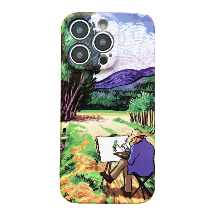 For iPhone 13 Precise Hole Oil Painting Pattern PC Phone Case(Painting) - iPhone 13 Cases by PMC TechLife | Online Shopping South Africa | PMC TechLife