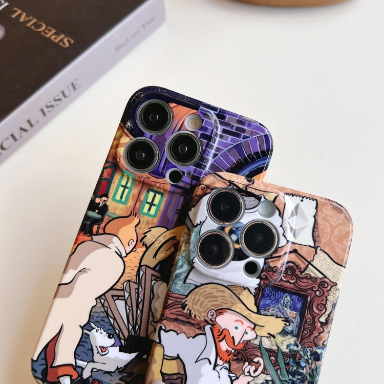 For iPhone 13 Precise Hole Oil Painting Pattern PC Phone Case(Tobacco Pipe) - iPhone 13 Cases by PMC TechLife | Online Shopping South Africa | PMC TechLife