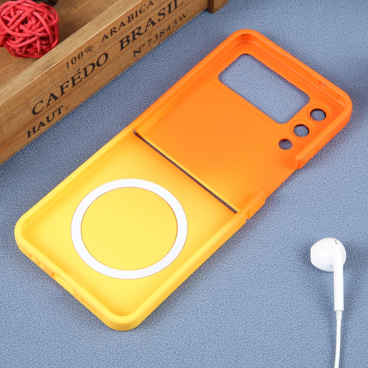 For Samsung Galaxy Z Flip3 5G Liquid TPU Silicone Gradient MagSafe Phone Case(Orange Yellow) - Galaxy Phone Cases by PMC Jewellery | Online Shopping South Africa | PMC Jewellery