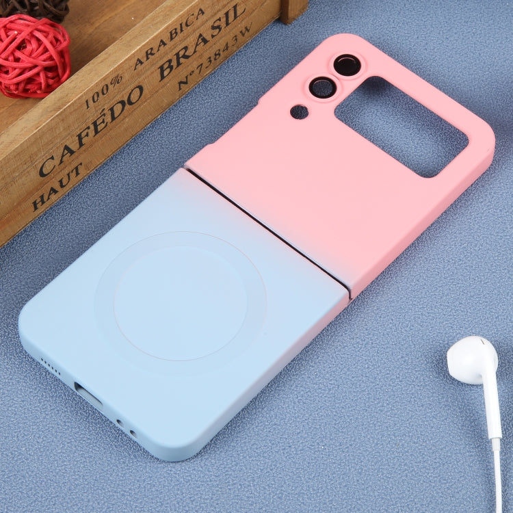 For Samsung Galaxy Z Flip3 5G Liquid TPU Silicone Gradient MagSafe Phone Case(Pink Blue) - Galaxy Phone Cases by PMC Jewellery | Online Shopping South Africa | PMC Jewellery