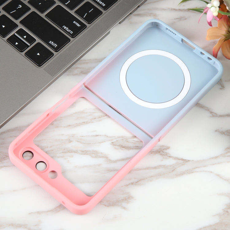 For Samsung Galaxy Z Flip5 Liquid TPU Silicone Gradient MagSafe Phone Case(Pink Blue) - Galaxy Z Flip5 Cases by PMC Jewellery | Online Shopping South Africa | PMC Jewellery