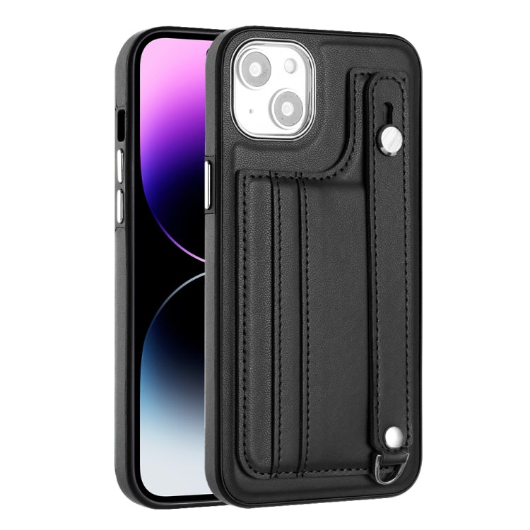 For iPhone 14 Shockproof Leather Phone Case with Wrist Strap(Black) - free shipping - PMC TechLife - Order now!