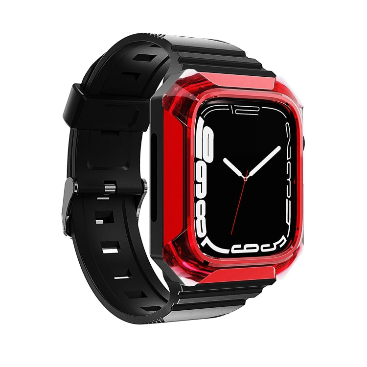 Armor Case Integrated TPU Watch Band For Apple Watch 7 41mm(Red) - Watch Bands by PMC TechLife | Online Shopping South Africa | PMC TechLife