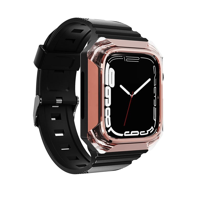 Armor Case Integrated TPU Watch Band For Apple Watch 7 41mm(Rose Gold) - Watch Bands by PMC TechLife | Online Shopping South Africa | PMC TechLife