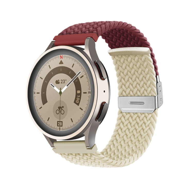 20mm Buckle Braided Nylon Watch Band(Wine Red Starlight) - 20mm Bands by PMC TechLife | Online Shopping South Africa | PMC TechLife