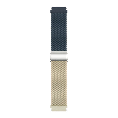 20mm Buckle Braided Nylon Watch Band(Dark Blue Beige) - 20mm Bands by PMC Jewellery | Online Shopping South Africa | PMC Jewellery