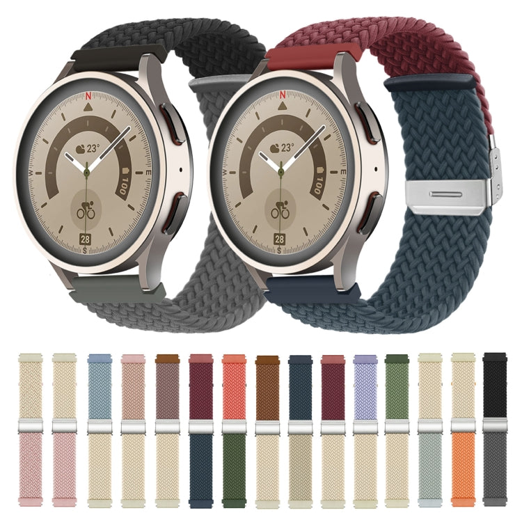 22mm Buckle Braided Nylon Watch Band(Wine Red Starlight) - 22mm Bands by PMC TechLife | Online Shopping South Africa | PMC TechLife