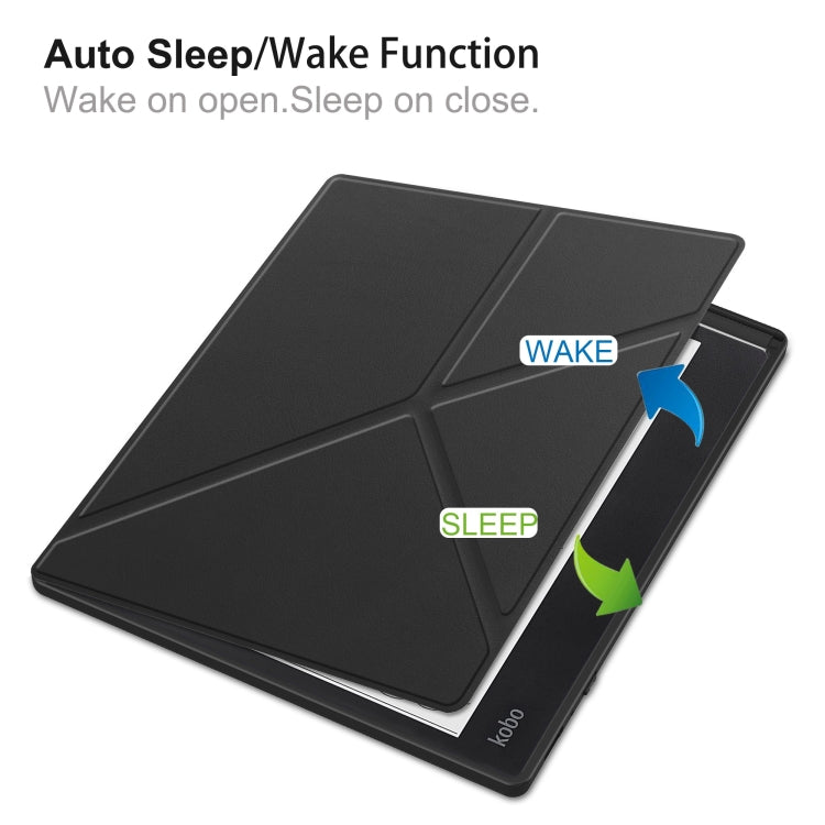 For Kobo Elipsa 2E Solid Color Deformation TPU Leather Smart Tablet Case(Black) - free shipping - PMC TechLife - Order now!