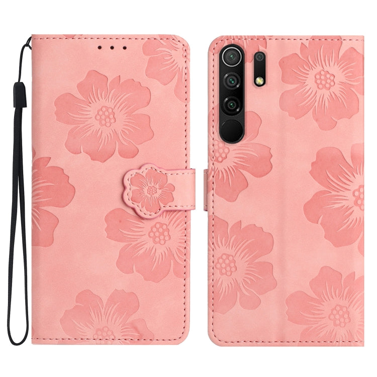 For Xiaomi Redmi 9 Flower Embossing Pattern Leather Phone Case(Pink) - free shipping - PMC TechLife - Order now!