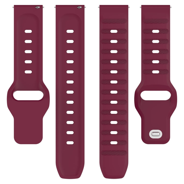 22mm Universal Dots Pattern Silicone Replacement Watch Band(Wine Red) - 22mm Bands by PMC TechLife | Online Shopping South Africa | PMC TechLife