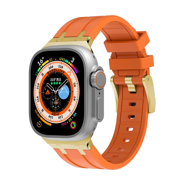 AP Silicone Watch Band For Apple Watch 7 41mm(Gold Orange) - Watch Bands by PMC TechLife | Online Shopping South Africa | PMC TechLife