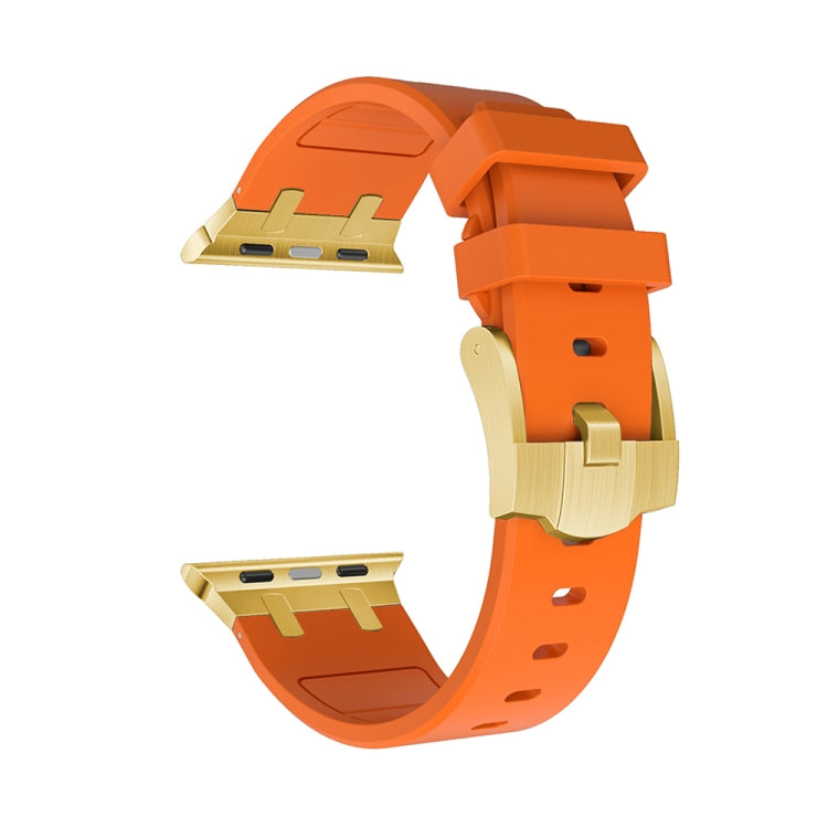 AP Silicone Watch Band For Apple Watch 7 41mm(Gold Orange) - Watch Bands by PMC TechLife | Online Shopping South Africa | PMC TechLife