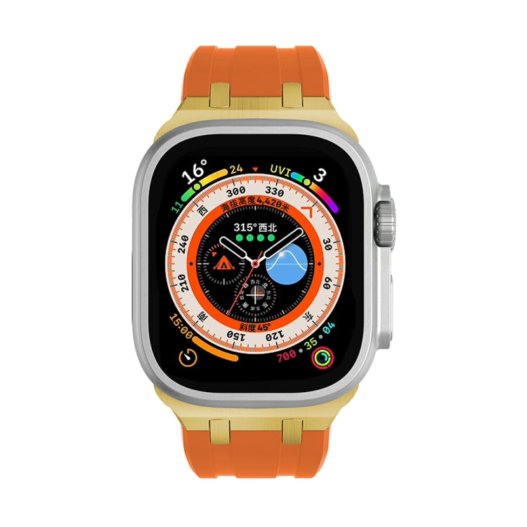 AP Silicone Watch Band For Apple Watch 7 41mm(Gold Orange) - Watch Bands by PMC TechLife | Online Shopping South Africa | PMC TechLife