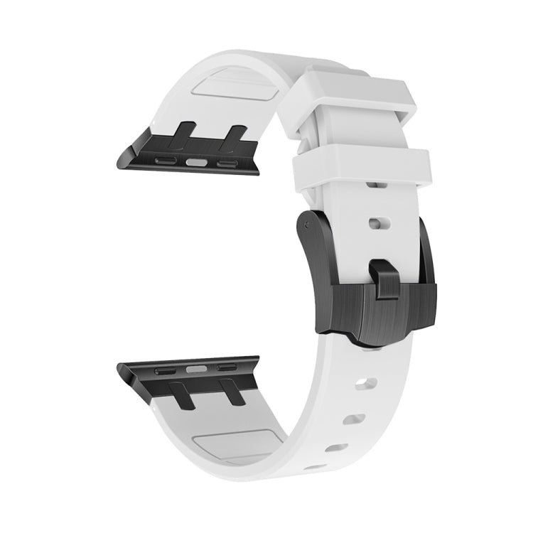 AP Silicone Watch Band For Apple Watch 7 41mm(Black White) - Watch Bands by PMC TechLife | Online Shopping South Africa | PMC TechLife