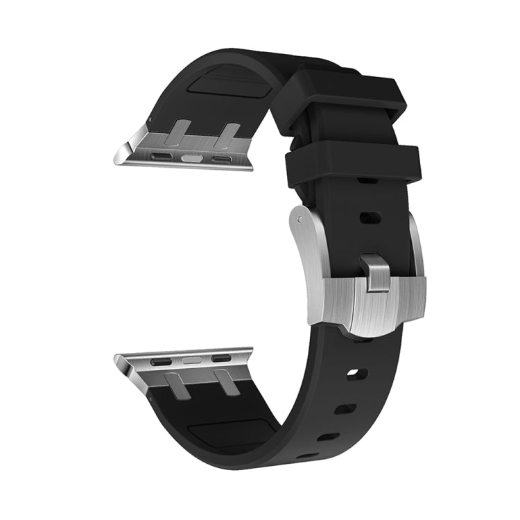 AP Silicone Watch Band For Apple Watch SE 2022 40mm(Silver Black) - Watch Bands by PMC TechLife | Online Shopping South Africa | PMC TechLife