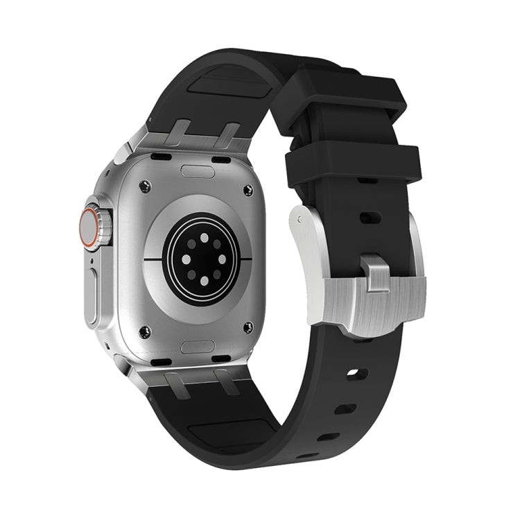 AP Silicone Watch Band For Apple Watch SE 2022 40mm(Silver Black) - Watch Bands by PMC TechLife | Online Shopping South Africa | PMC TechLife