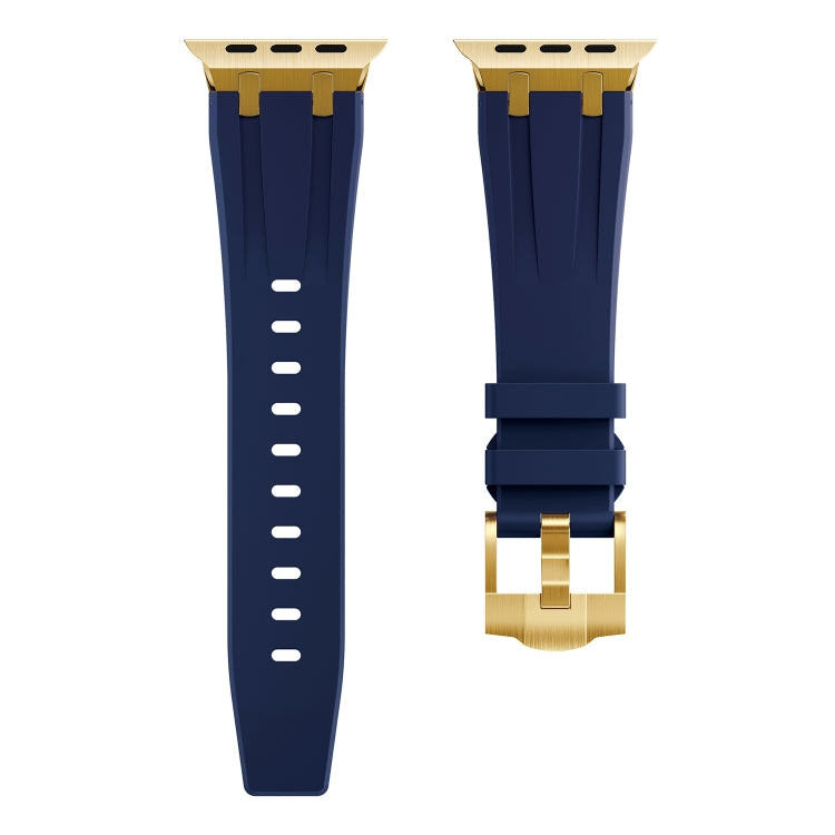 AP Silicone Watch Band For Apple Watch 6 44mm(Gold Blue) - Watch Bands by PMC TechLife | Online Shopping South Africa | PMC TechLife