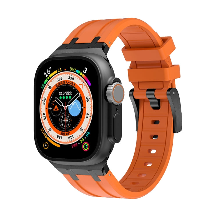AP Silicone Watch Band For Apple Watch 6 44mm(Black Orange) - Watch Bands by PMC TechLife | Online Shopping South Africa | PMC TechLife