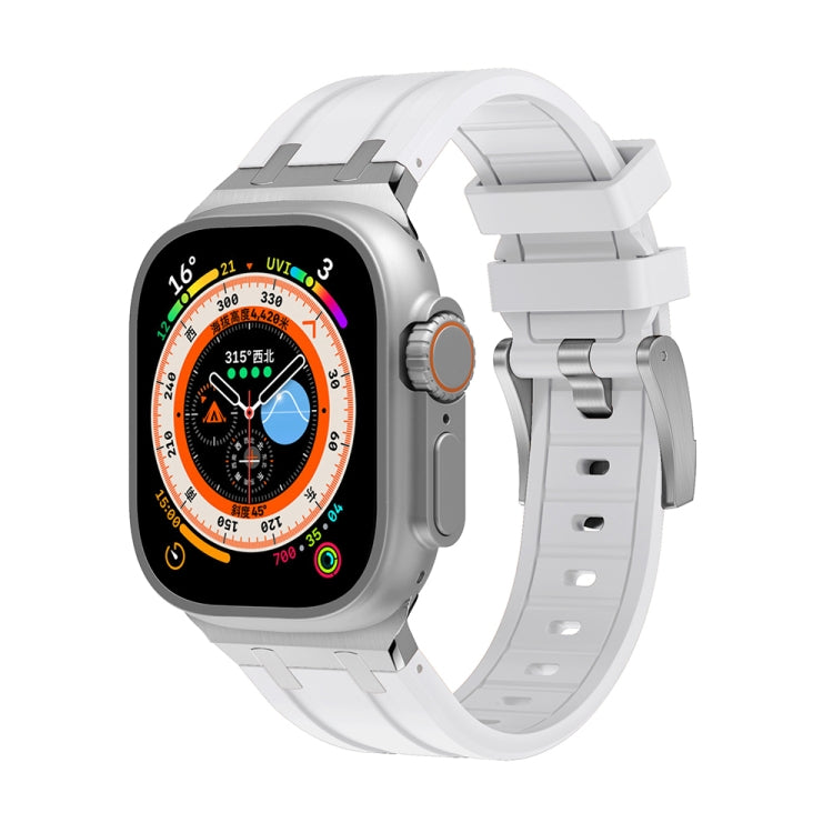 AP Silicone Watch Band For Apple Watch 6 44mm(Silver White) - Watch Bands by PMC TechLife | Online Shopping South Africa | PMC TechLife