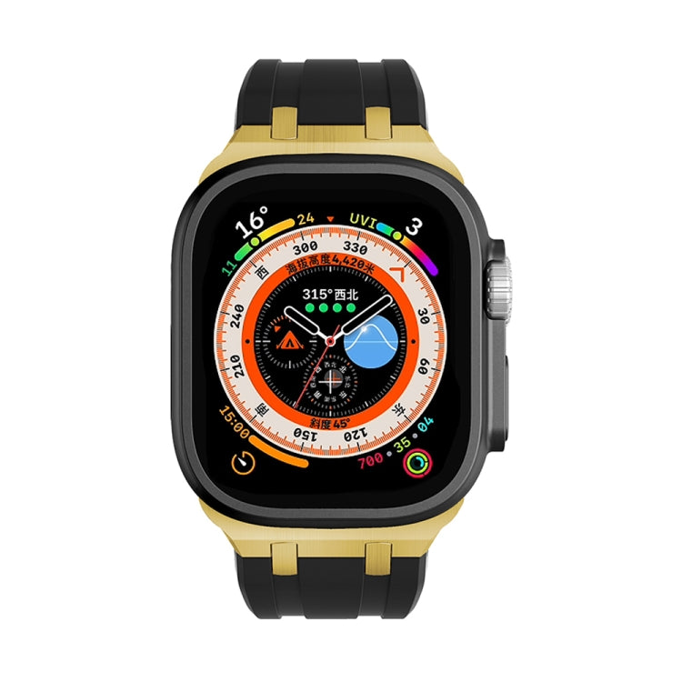 AP Silicone Watch Band For Apple Watch 5 44mm(Gold Black) - Watch Bands by PMC TechLife | Online Shopping South Africa | PMC TechLife