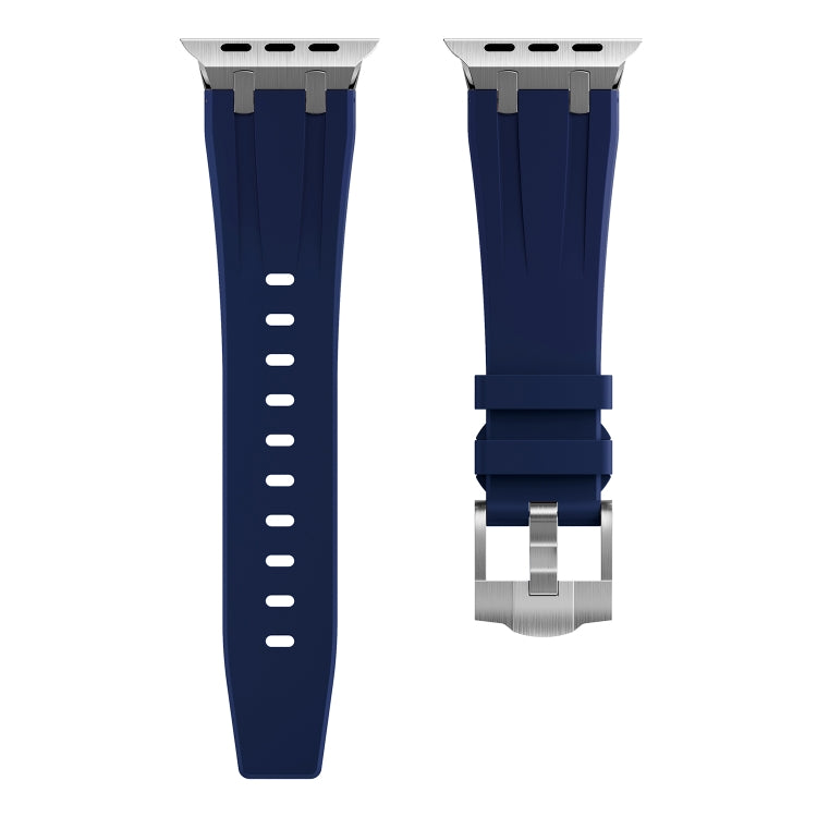AP Silicone Watch Band For Apple Watch 5 44mm(Silver Blue) - Watch Bands by PMC TechLife | Online Shopping South Africa | PMC TechLife