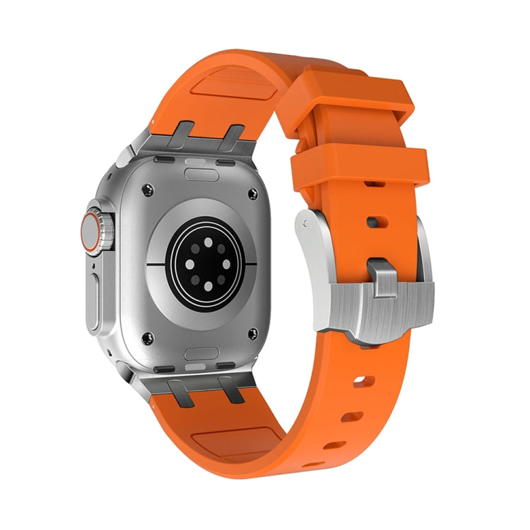 AP Silicone Watch Band For Apple Watch 5 44mm(Silver Orange) - Watch Bands by PMC TechLife | Online Shopping South Africa | PMC TechLife