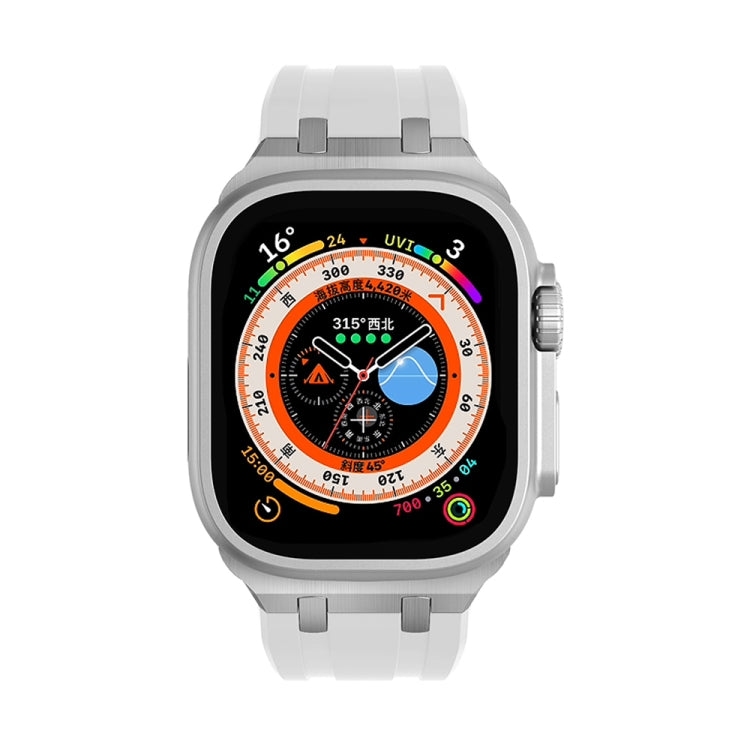 AP Silicone Watch Band For Apple Watch 4 40mm(Silver White) - Watch Bands by PMC TechLife | Online Shopping South Africa | PMC TechLife