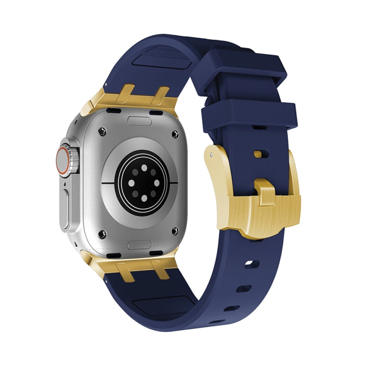 AP Silicone Watch Band For Apple Watch 4 44mm(Gold Blue) - Watch Bands by PMC TechLife | Online Shopping South Africa | PMC TechLife