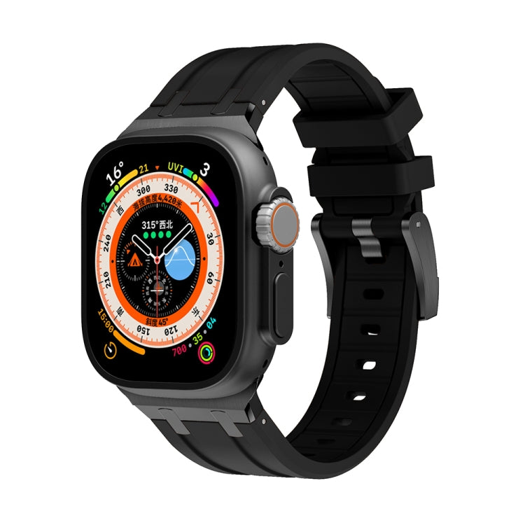 AP Silicone Watch Band For Apple Watch 3 42mm(Black Black) - Watch Bands by PMC TechLife | Online Shopping South Africa | PMC TechLife
