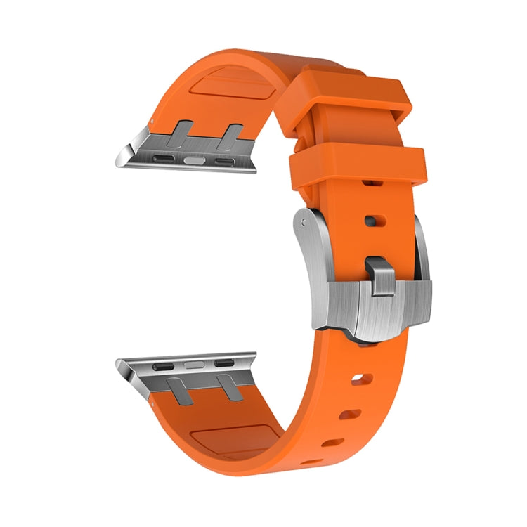 AP Silicone Watch Band For Apple Watch 3 42mm(Silver Orange) - Watch Bands by PMC TechLife | Online Shopping South Africa | PMC TechLife