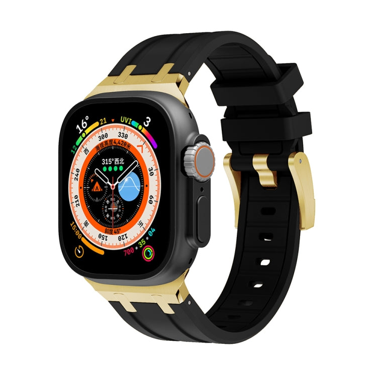 AP Silicone Watch Band For Apple Watch 2 38mm(Gold Black) - Watch Bands by PMC TechLife | Online Shopping South Africa | PMC TechLife