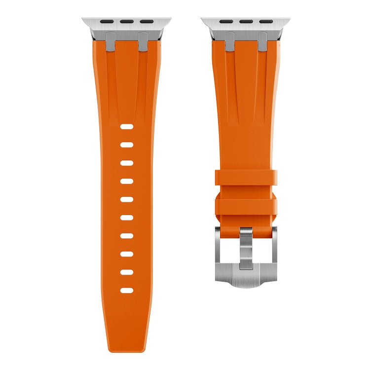 AP Silicone Watch Band For Apple Watch 2 38mm(Silver Orange) - Watch Bands by PMC TechLife | Online Shopping South Africa | PMC TechLife