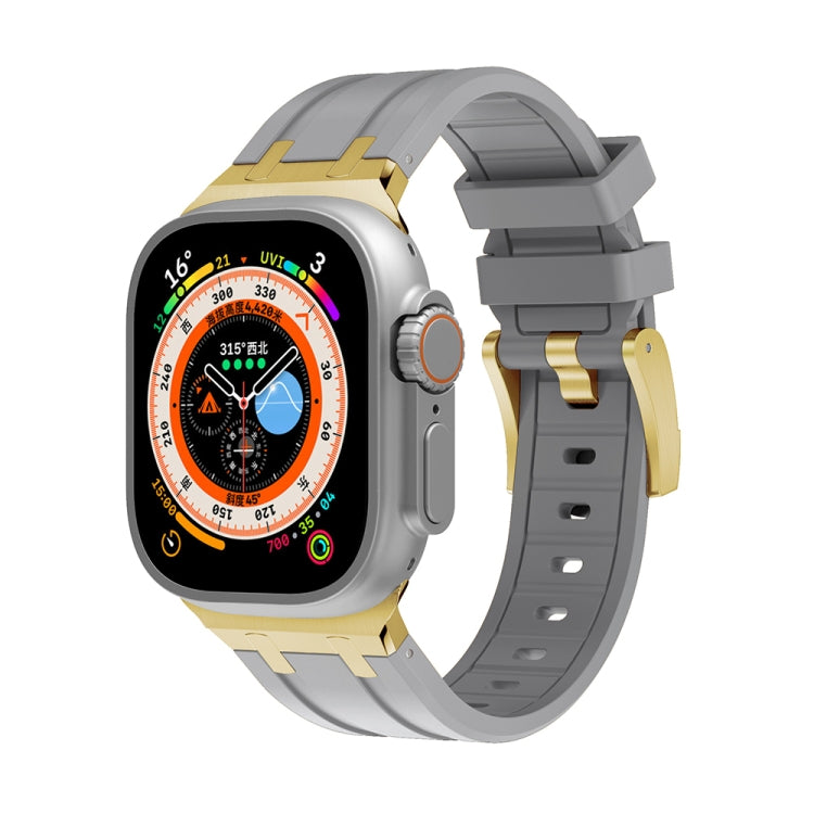 AP Silicone Watch Band For Apple Watch 2 42mm(Gold Grey) - Watch Bands by PMC TechLife | Online Shopping South Africa | PMC TechLife