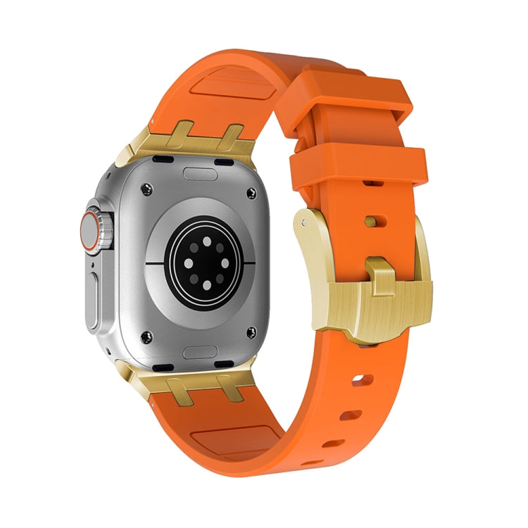 AP Silicone Watch Band For Apple Watch 38mm(Gold Orange) - Watch Bands by PMC TechLife | Online Shopping South Africa | PMC TechLife