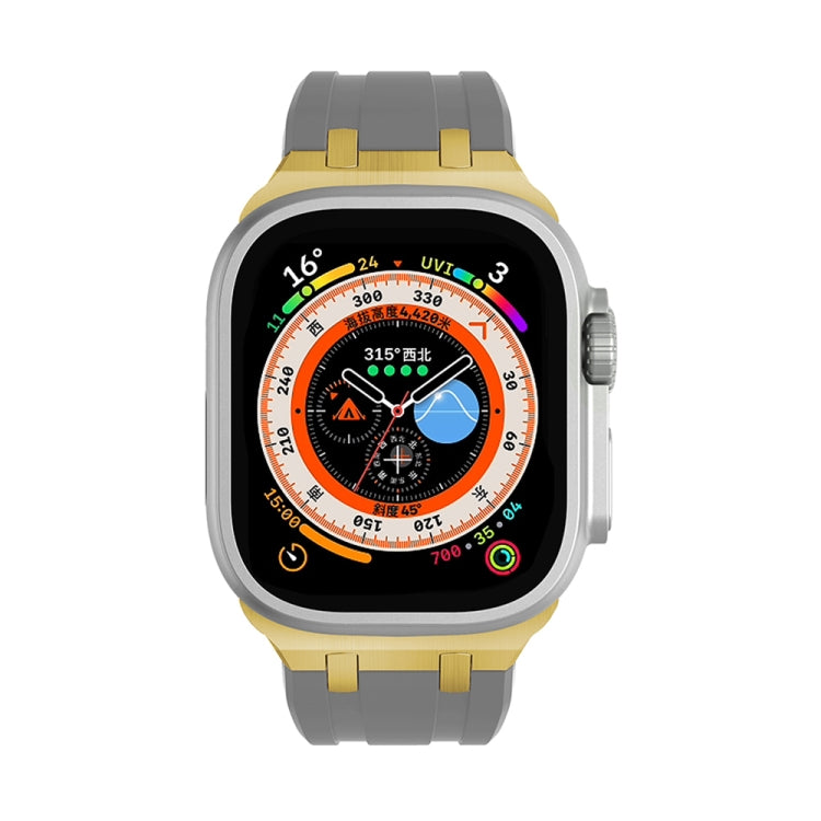 AP Silicone Watch Band For Apple Watch 38mm(Gold Grey) - Watch Bands by PMC TechLife | Online Shopping South Africa | PMC TechLife