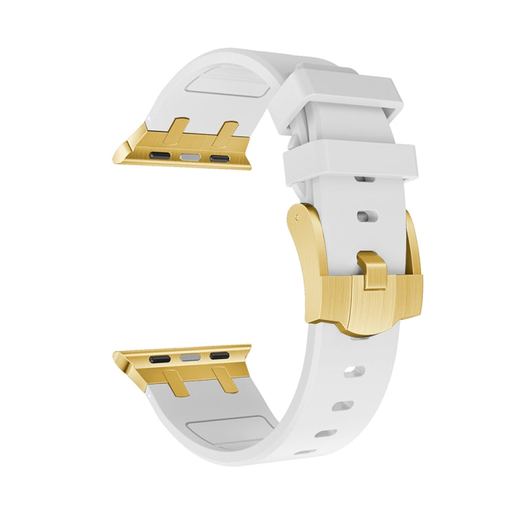 AP Silicone Watch Band For Apple Watch 38mm(Gold White) - Watch Bands by PMC TechLife | Online Shopping South Africa | PMC TechLife